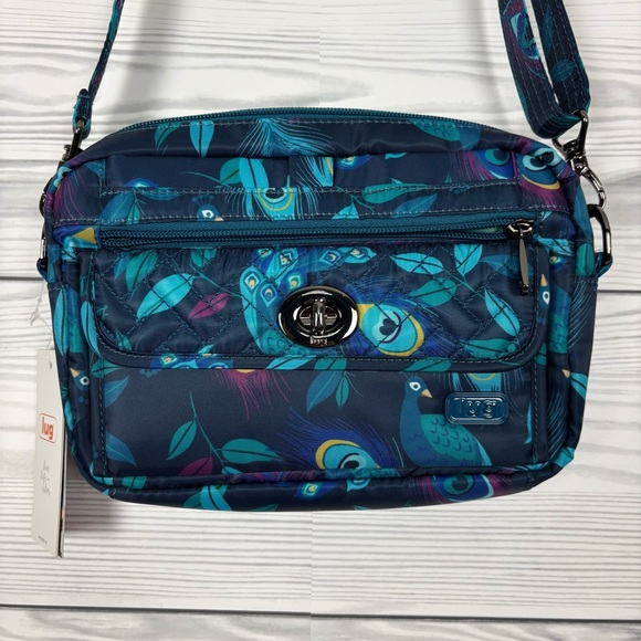 lug Handbags - LUG Switch Convertible Crossbody Bag RFID NWT Peacock Print